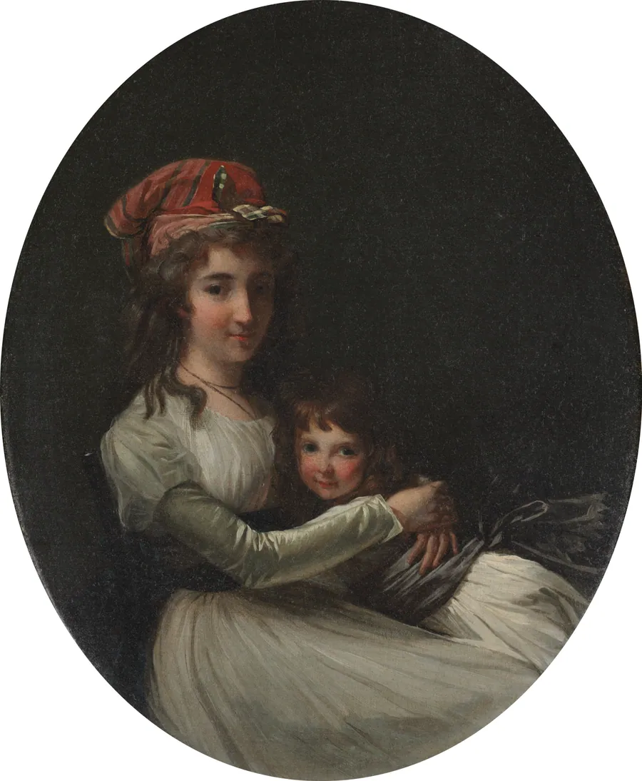 Portrait of a Mother and Daughter by Henri-Pierre Danloux