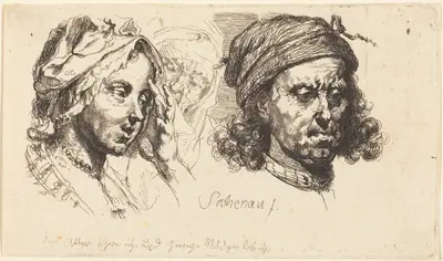 Young Woman, Old Woman, and Man with Long Hair