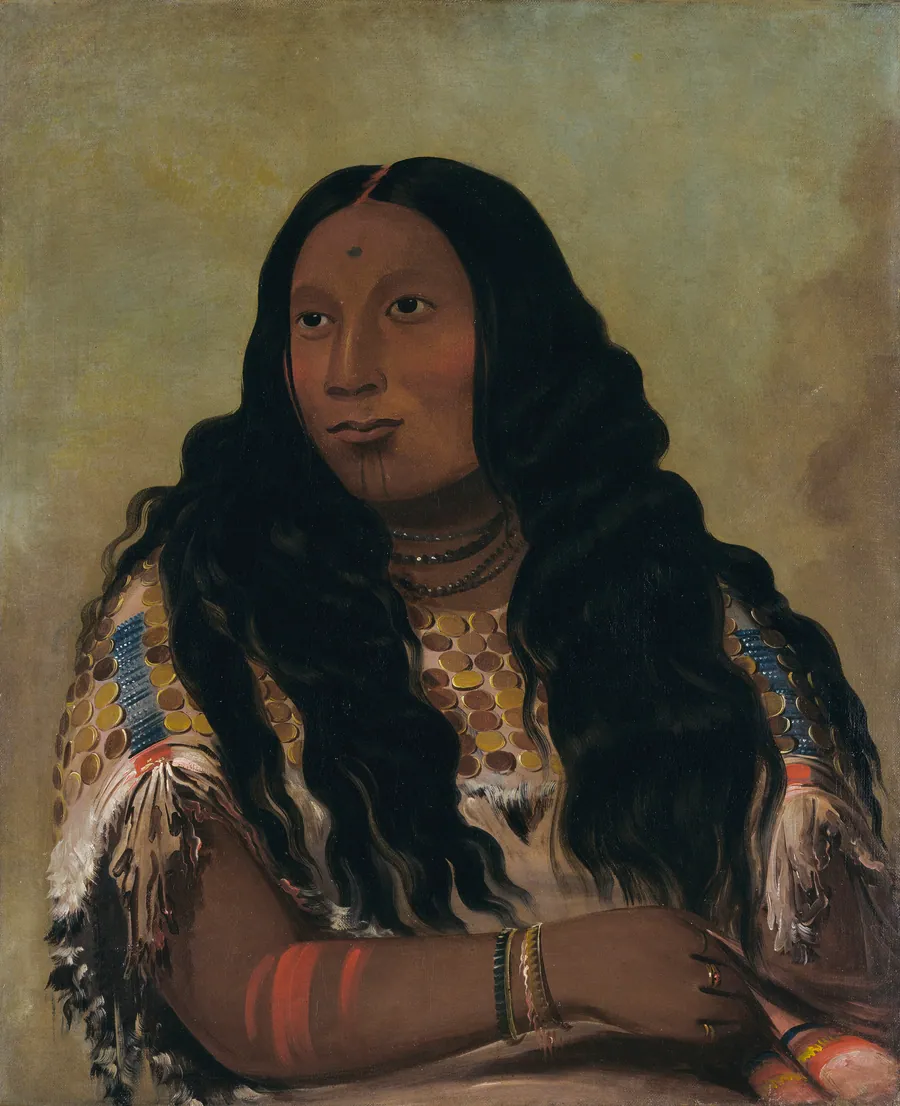 Tchón-su-móns-ka, Sand Bar, Wife of the Trader François Chardon by George Catlin, born Wilkes-Barre, PA 1796-died Jersey City, NJ 1872