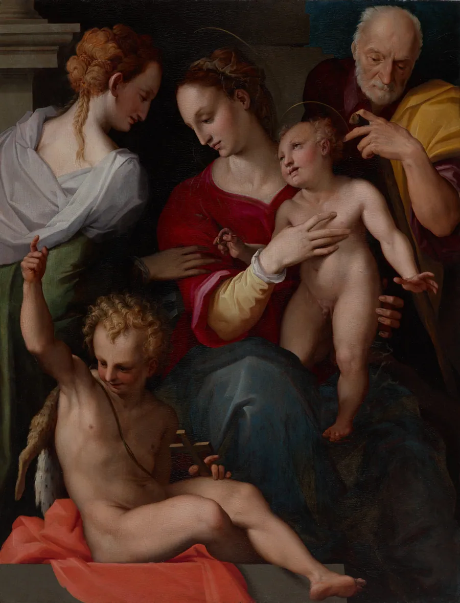 Holy Family with the Mystic Marriage of Saint Catherine by Tommaso d’Antonio Manzuoli, called Maso da San Friano