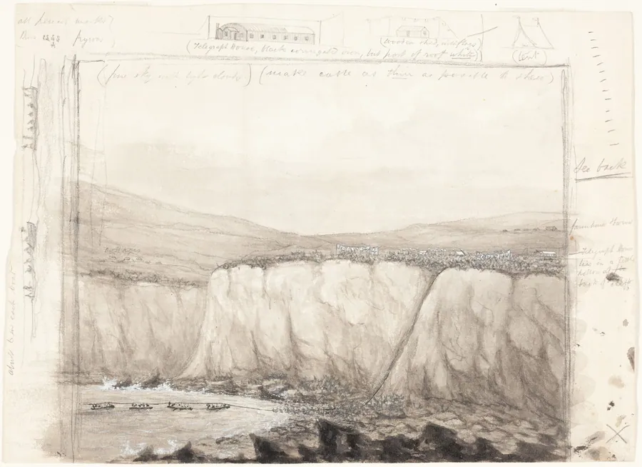 The Laying of the Atlantic Cable at Foilhommerum Bay, Ireland by British 19th Century