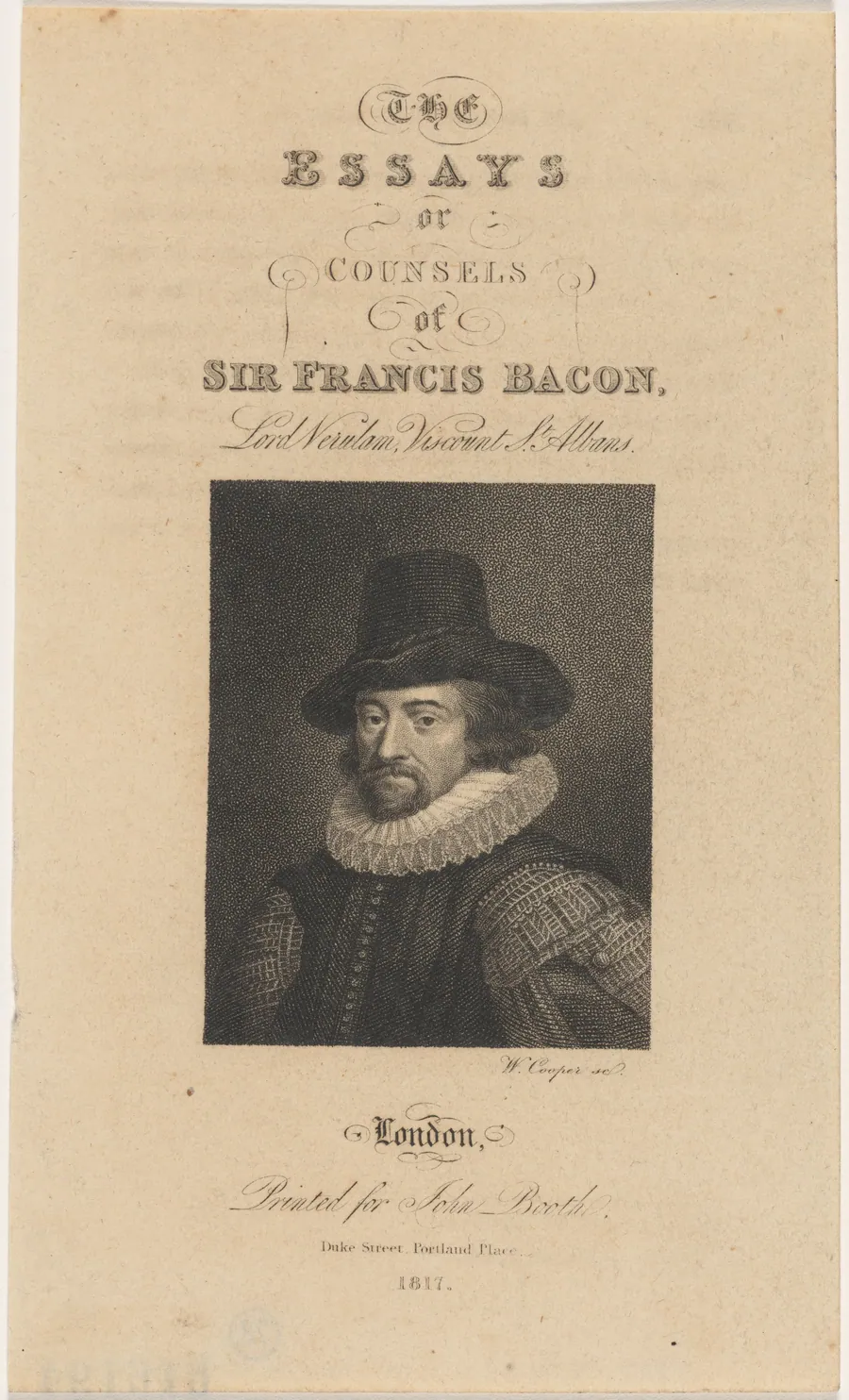 The Essays or Counsels of Sir Francis Bacon by Thomas Chambers