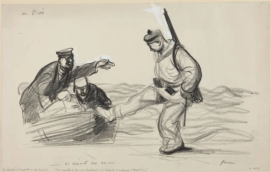 Au Pireê.  -Le depart des boches. by Jean-Louis Forain