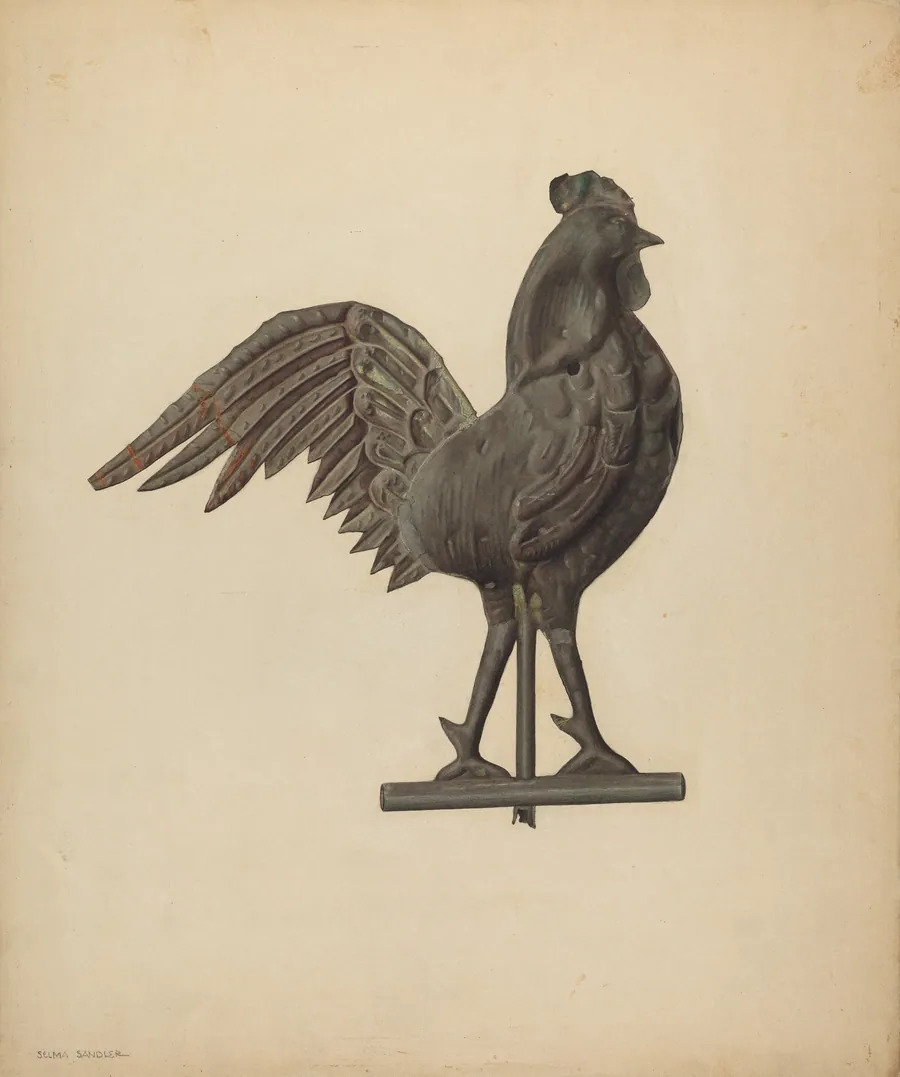 Weather Vane - Cock by Selma Sandler