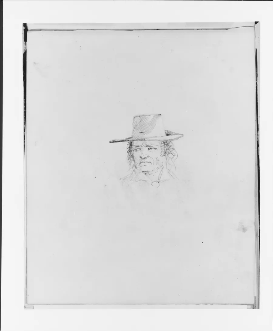 Man Wearing a Hat (from Sketchbook) by Francis William Edmonds