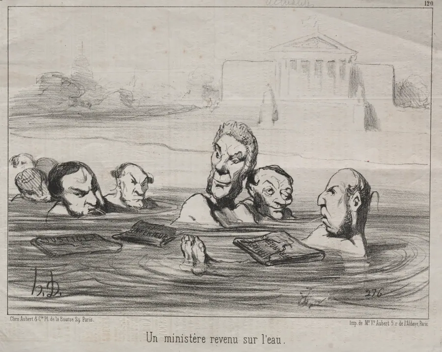 A minister back in the water by Honoré Daumier
