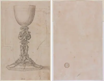Design for a Chalice (recto) Architectural Plan (verso)
