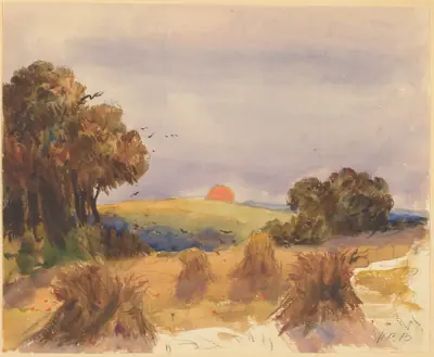 A Cornfield at Sunset