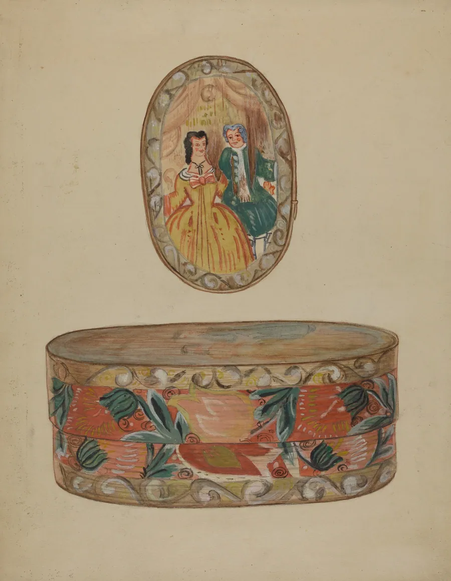 Pa. German Bride's Box by American 20th Century