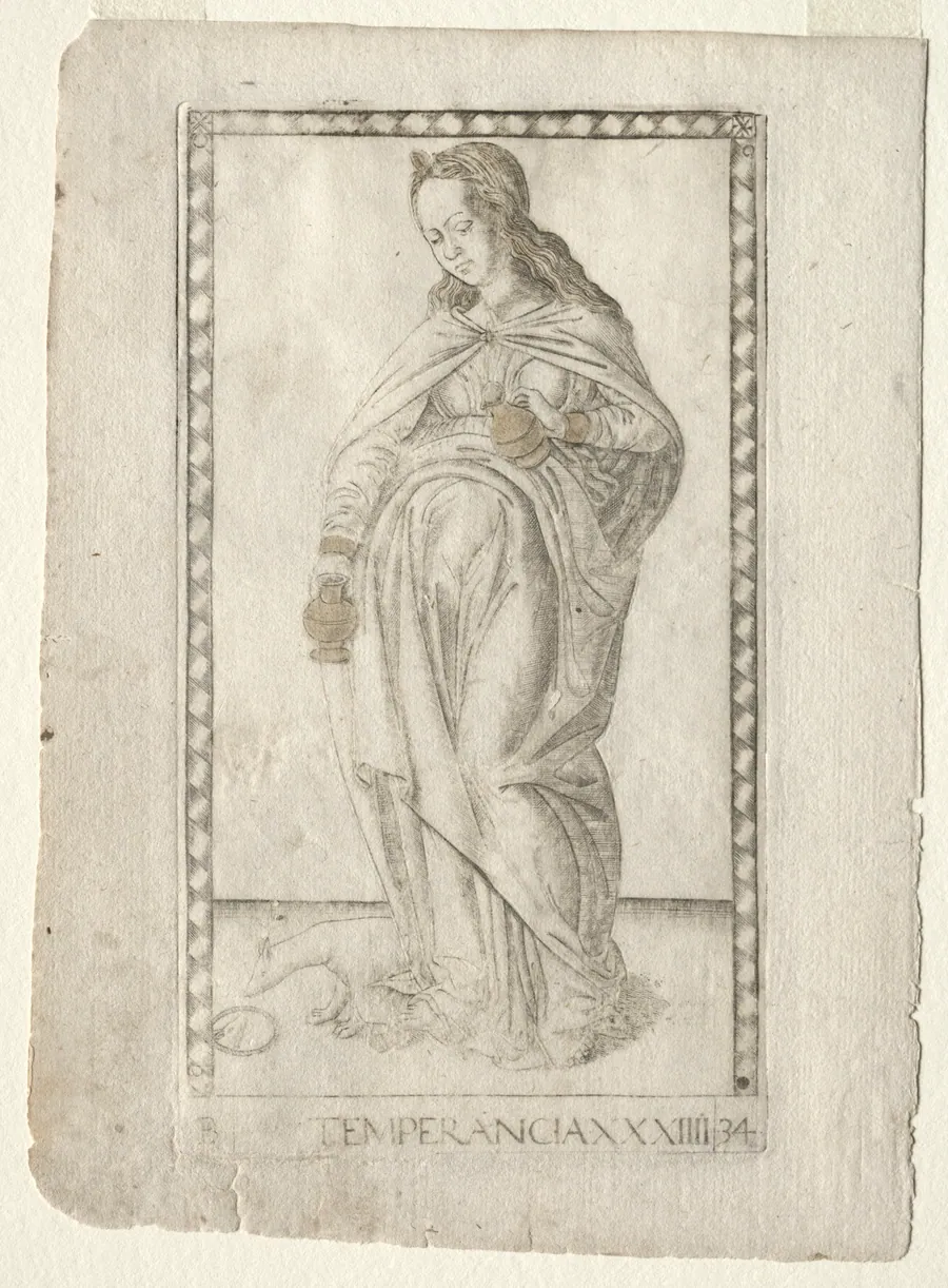 Temperance (from the Tarocchi, Series B: Cosmic Principles & Virtues, #34) by Master of the E-Series Tarocchi