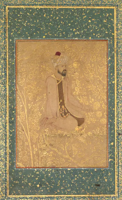 Seated Scholar, Border Fragment from the Teheran/Berlin album