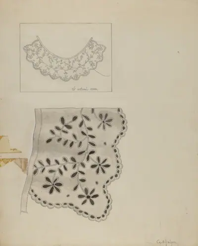 Embroidered Linen Collar