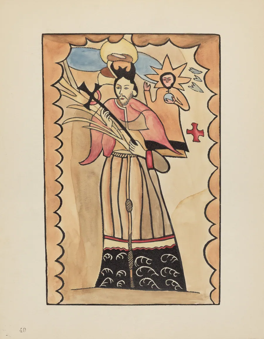 Plate 40: St. John Nepomuk: From Portfolio "Spanish Colonial Designs of New Mexico" by American 20th Century