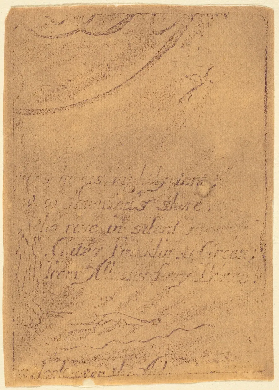 Restrike from fragment of cancelled plate for "A Prophecy" by William Blake