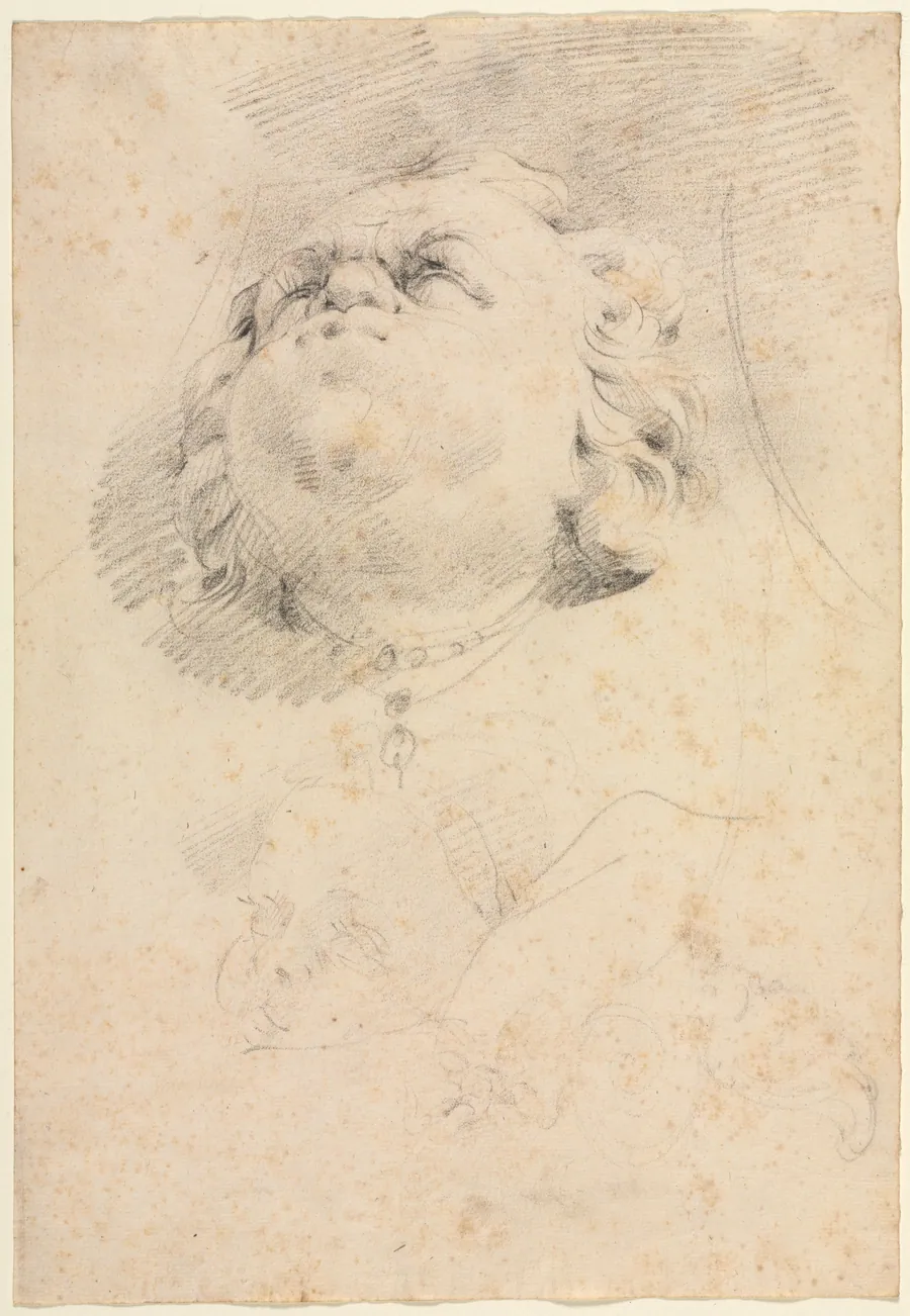 Sketch of a Heads after Giambologna's Neptune Fountain by Christophe Veyrier