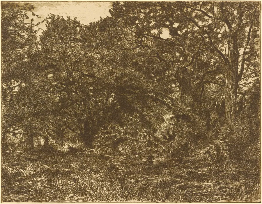 En Foret a Breau by Adolphe André Wacquez