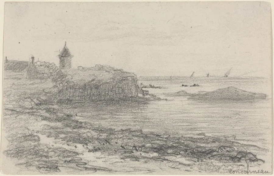 The Coast at Concarneau by Eugène Boudin