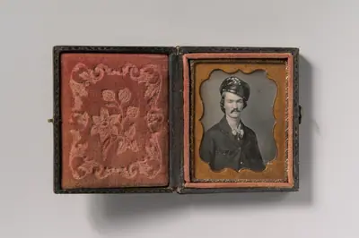 [Man with Mustache Wearing Oilskin Hat]