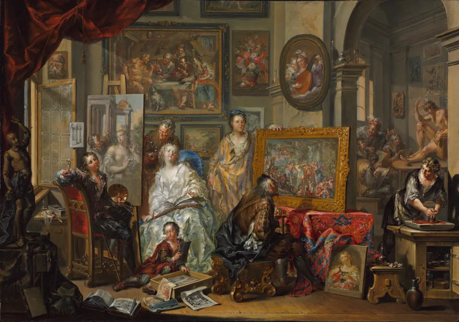 The Artist's Studio by Johann Georg Platzer
