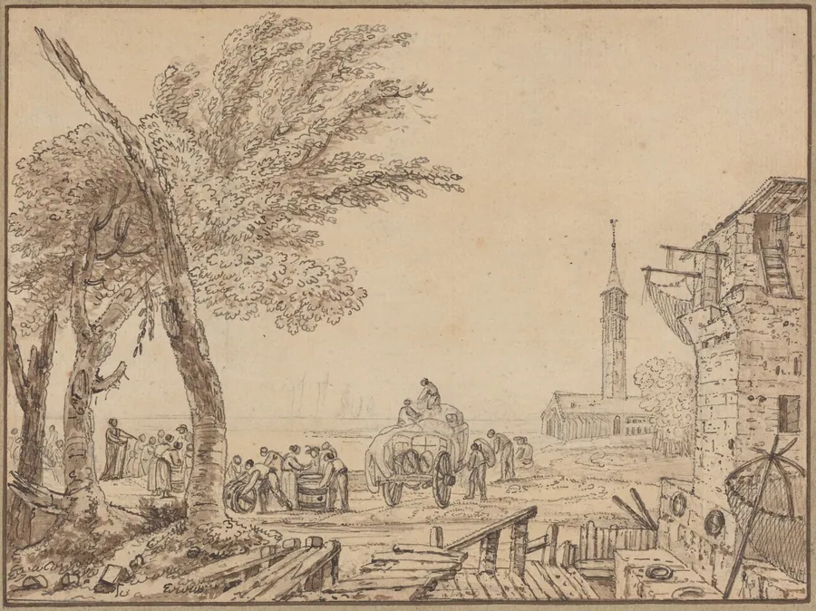 View of a Port by European 18th Century