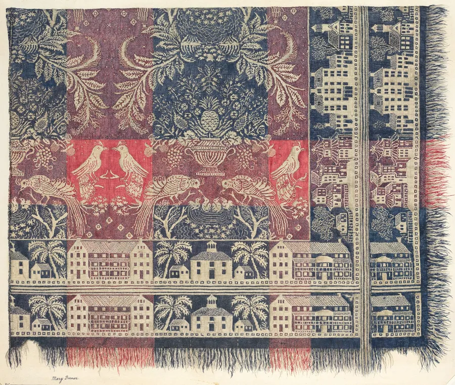 Woven Jacquard Coverlet by Mary Berner