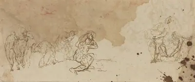 Studies of Figures for an Adoration of the Magi [verso]