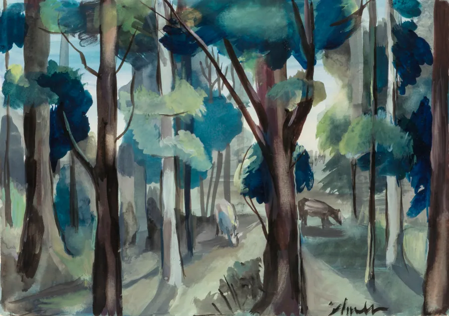 Forest Scene by Forrest Flower, born 1912-died Milwaukee, WI 1948