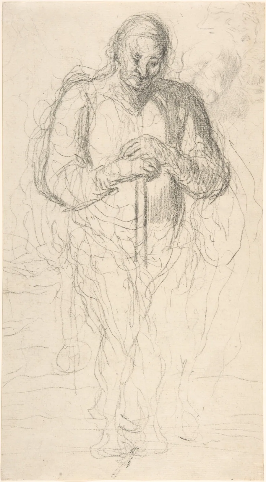 Standing Figure of a Man with a Staff by Honoré Daumier