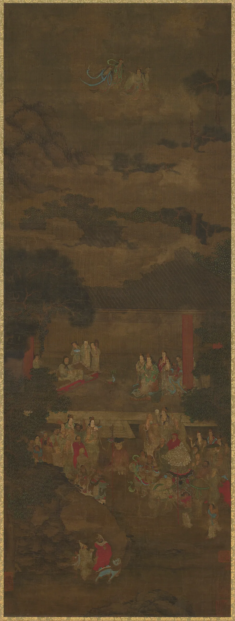 The discourse of Vimalakirti and Manjusri by Formerly attributed to Zhou Fang (傳)周昉 (ca. 730-ca. 800)