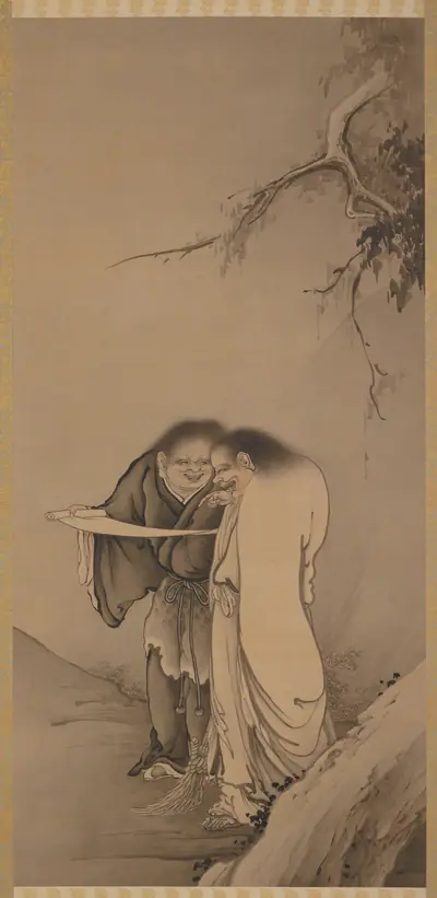 The Chinese Taoist Immortals, Han-shan and Shih-te (Kanzan and Jittoku)