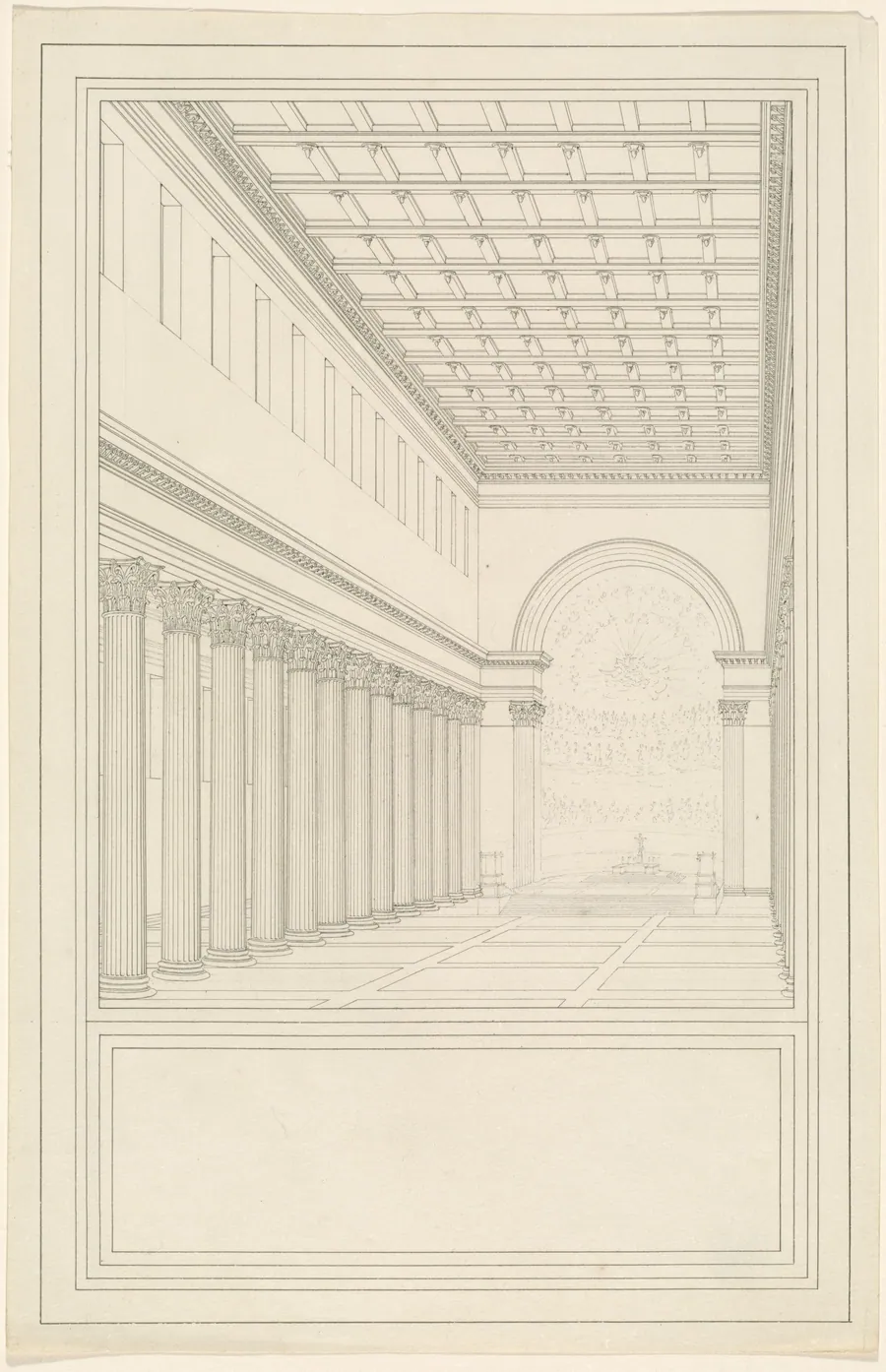 The Nave and Apse, without a Transept, of a Cathedral for Berlin by Karl Friedrich Schinkel