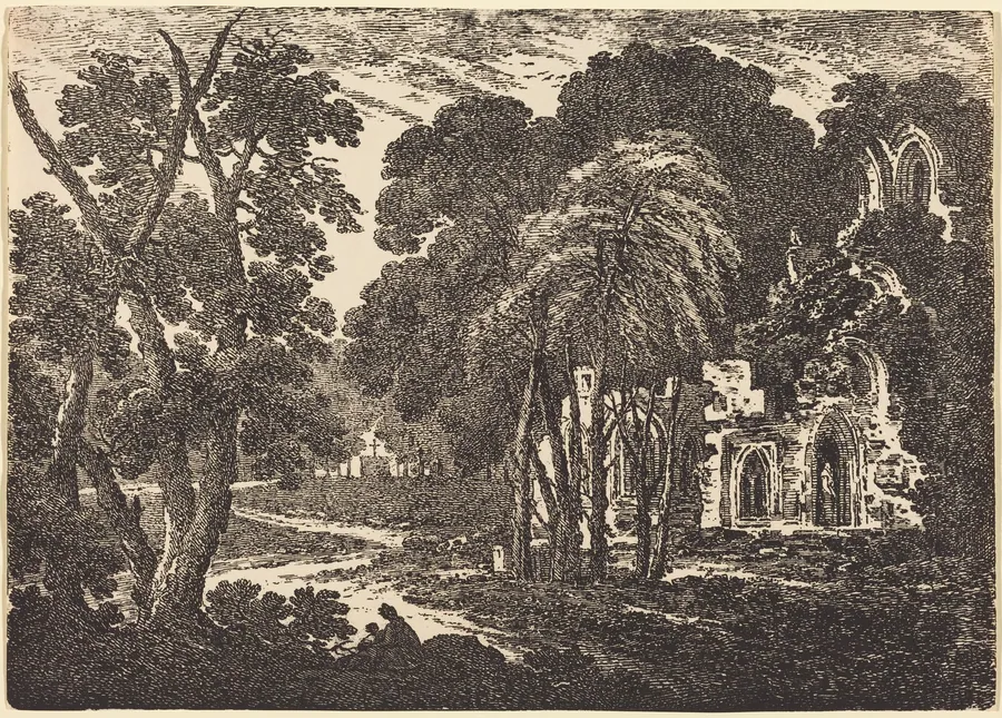 Ruined Abbey among Trees by Richard Cooper II