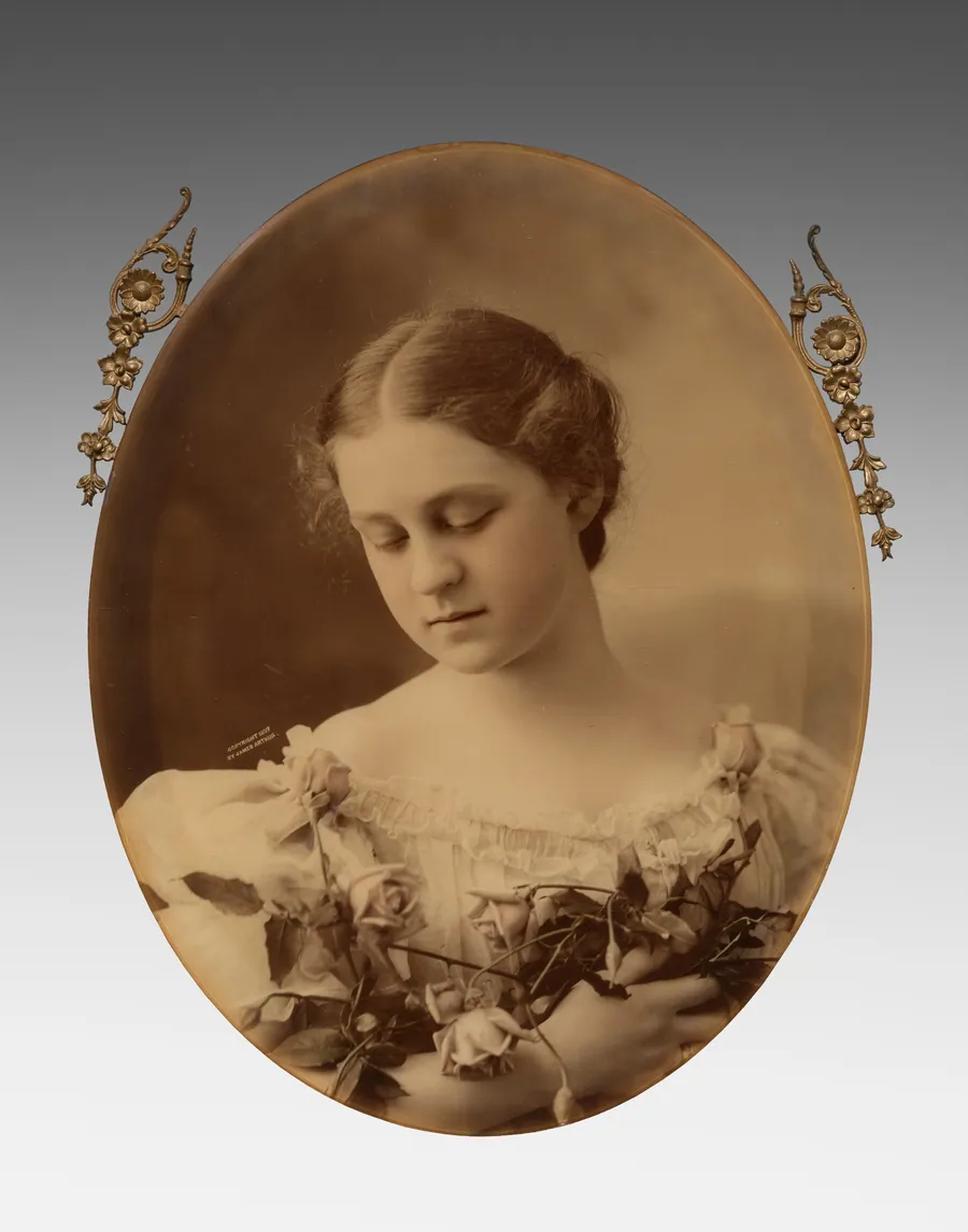 Young Woman Holding Roses by James Arthur