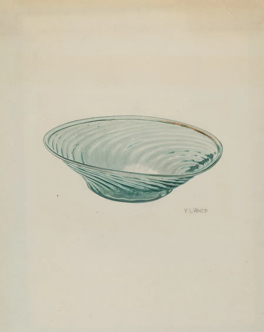 Flat Glass Bowl by V.L. Vance