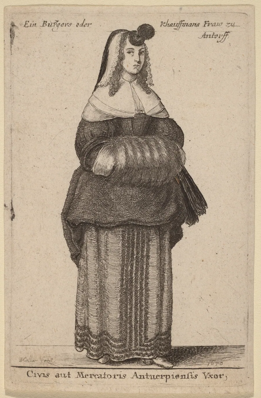 Ciuis aut Mercatoris Antuerpiensis Vxor by Wenceslaus Hollar