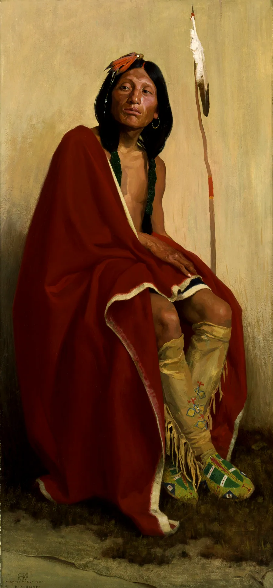 Elk-Foot of the Taos Tribe by Eanger Irving Couse, born Saginaw, MI 1866-died Albuquerque, NM 1936