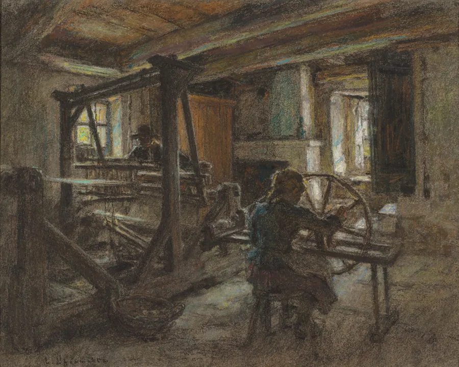 The Weaver's Cottage by Léon Augustin Lhermitte