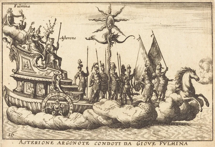 Asterione Argonote condoti da Giove Fulmina by Balthasar Moncornet