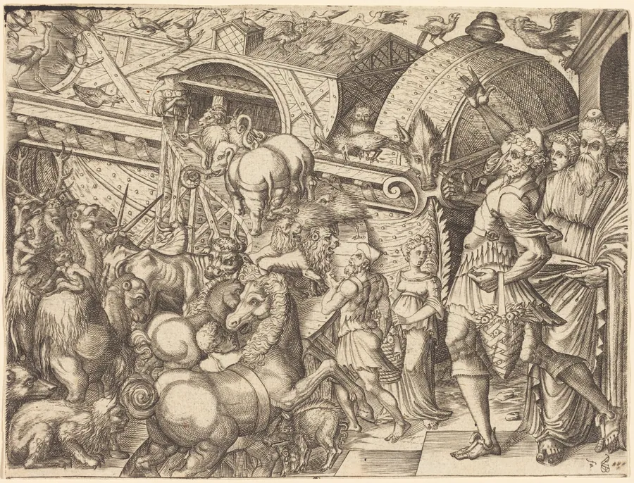 Noah's Ark by Pierre II Woeiriot de Bouzey