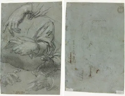 Studies of Hands (recto); Sketch of a Child's Head (verso)