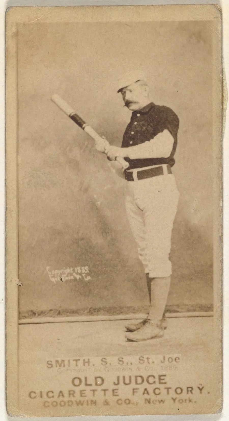 H. Smith, Shortstop, St. Joseph Clay Eaters, from the Old Judge series (N172) for Old Judge Cigarettes by Goodwin & Company
