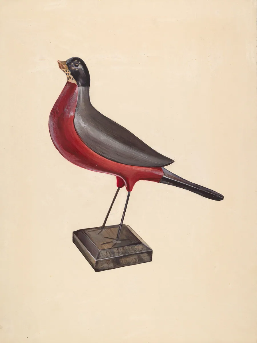 Carved Wood Robin by James McLellan