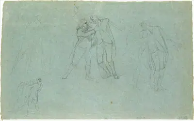 Study for "The Death of Major Peirson": Group of Dying French Officers