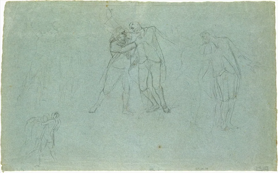 Study for "The Death of Major Peirson": Group of Dying French Officers by John Singleton Copley