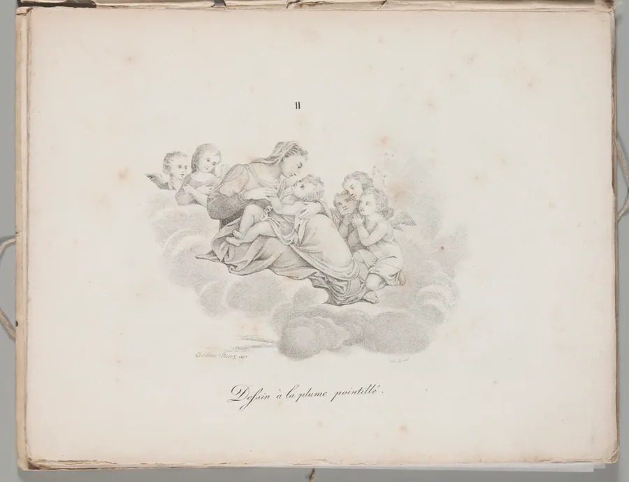 Art of the Lithograph: Madonna and Child on the Clouds, Plate II by Alois Senefelder