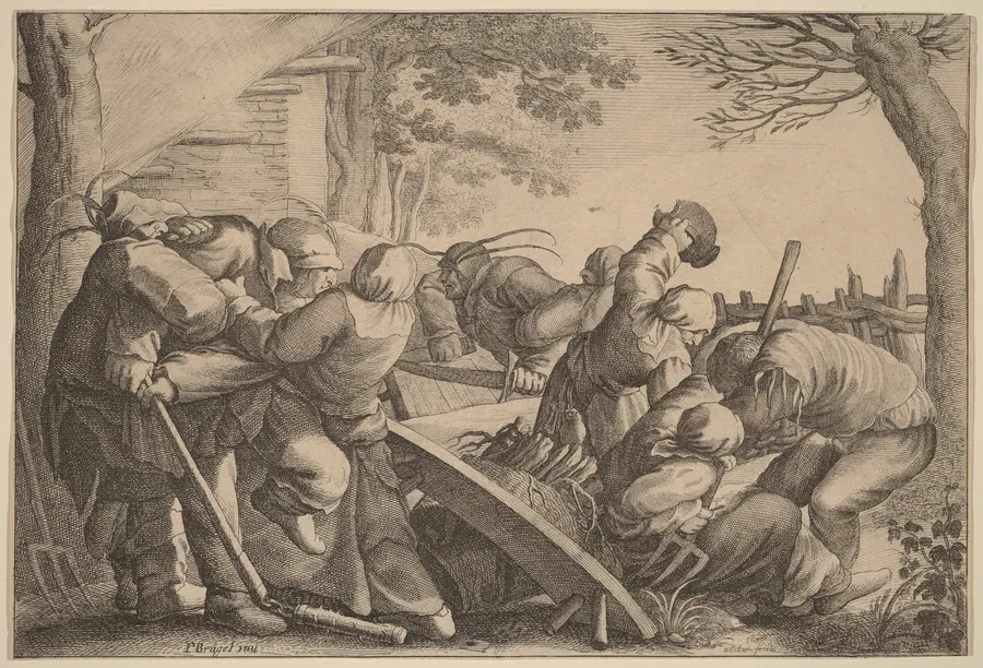 Peasant Brawl by Wenceslaus Hollar