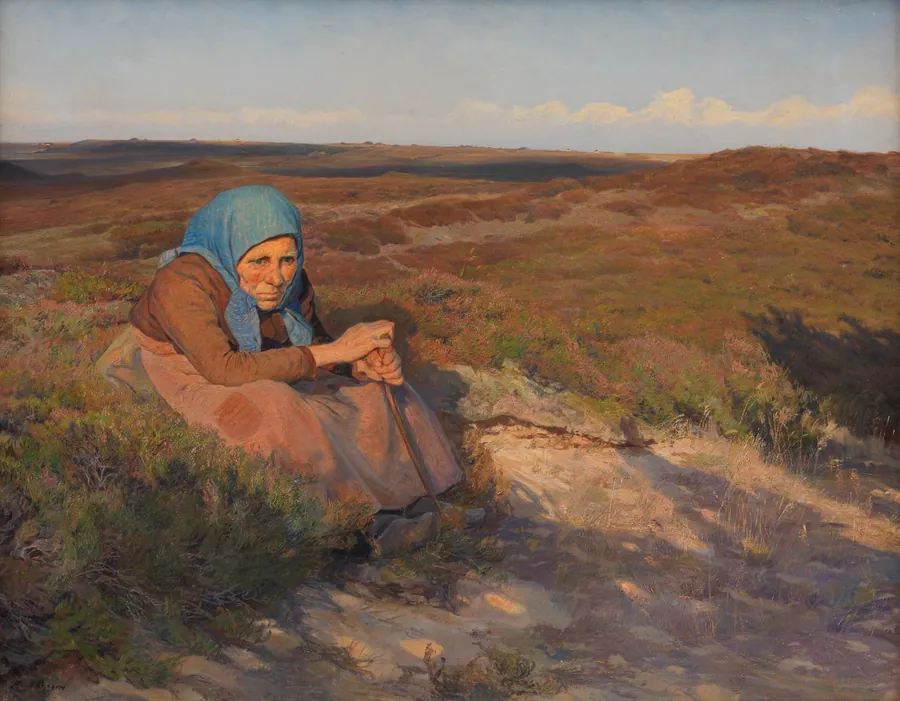 En gammel kone "Bette Dorte" på heden by Knud Erik Larsen