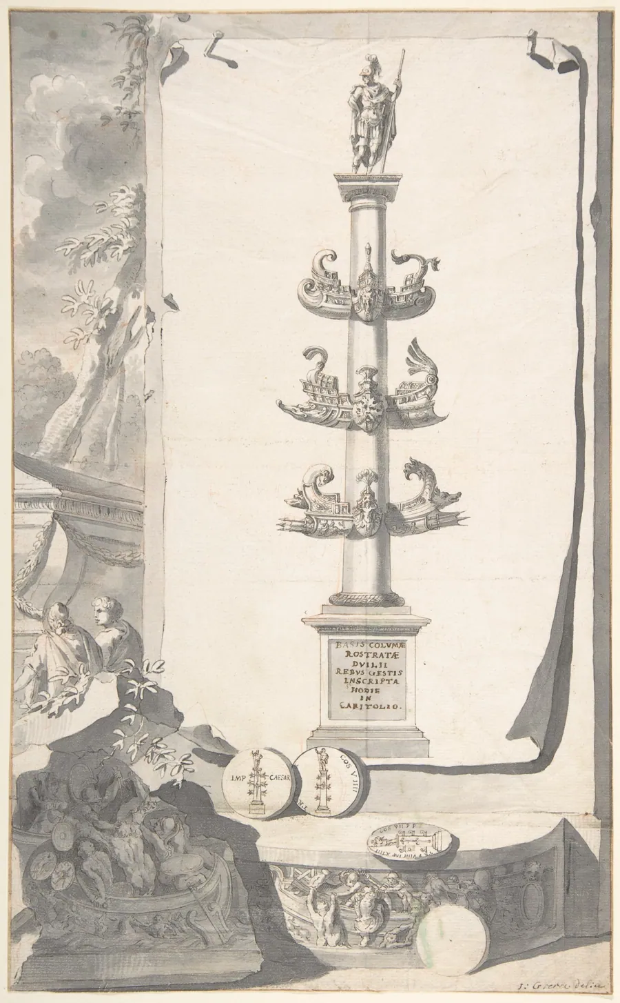 A Reconstruction of the Base of the Column Rostrata by Jan Goeree