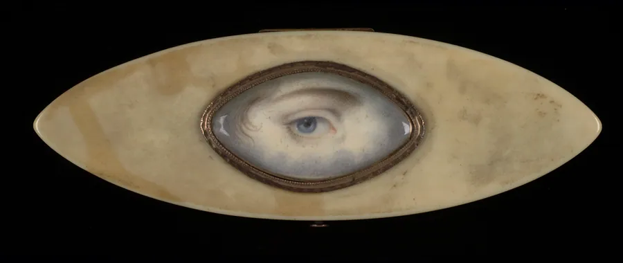 Eye Miniature on an Elliptical Ivory Box by Unidentified