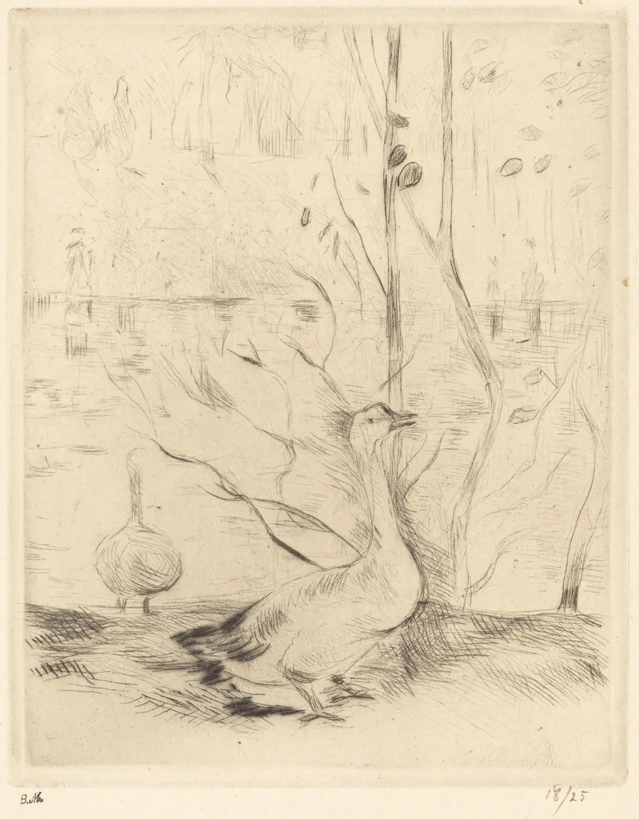 Walk in the Boulogne Wood by Berthe Morisot